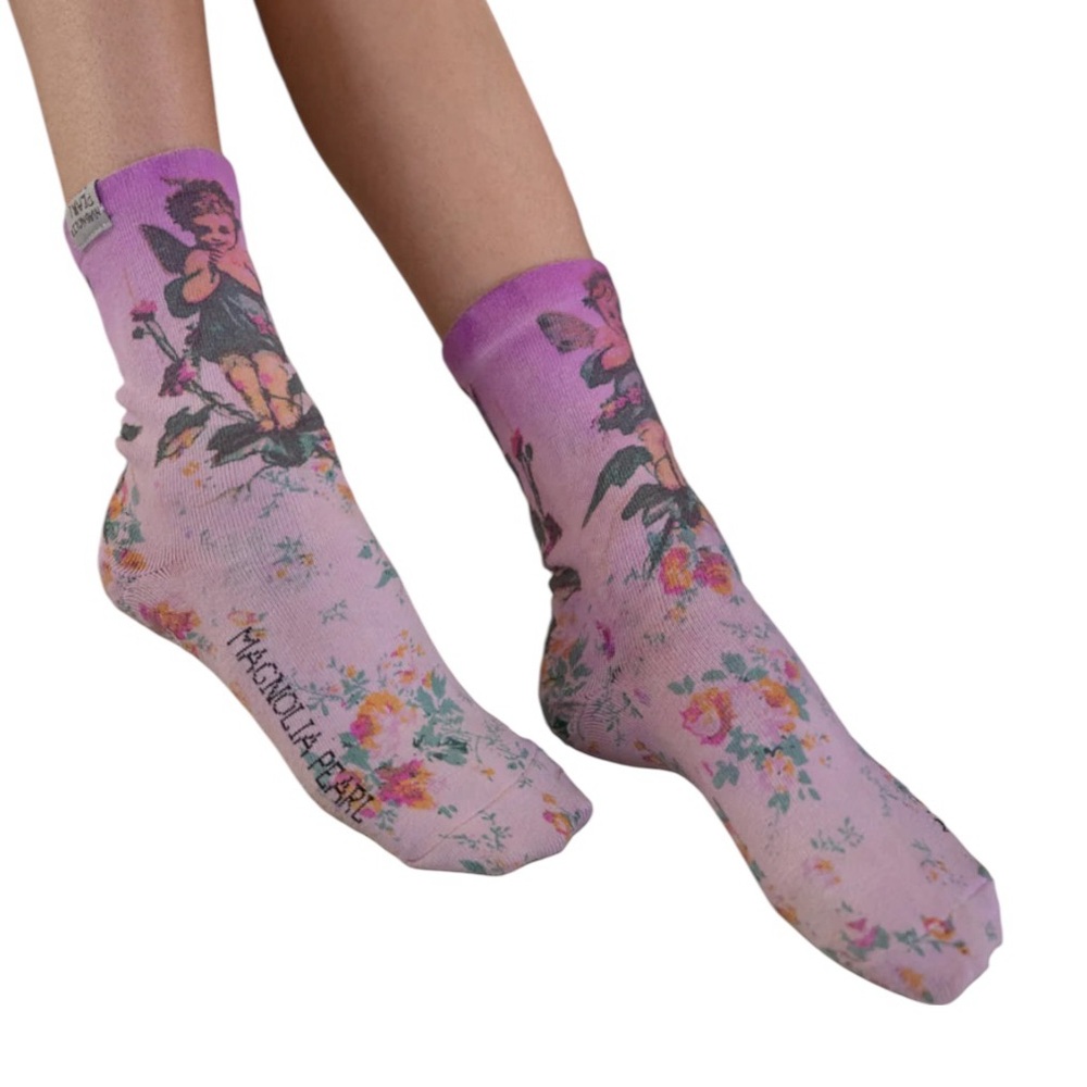 Magnolia Pearl Maysie Crown of Love Angel Enchanted Fairy Crew Socks Purple Pink
